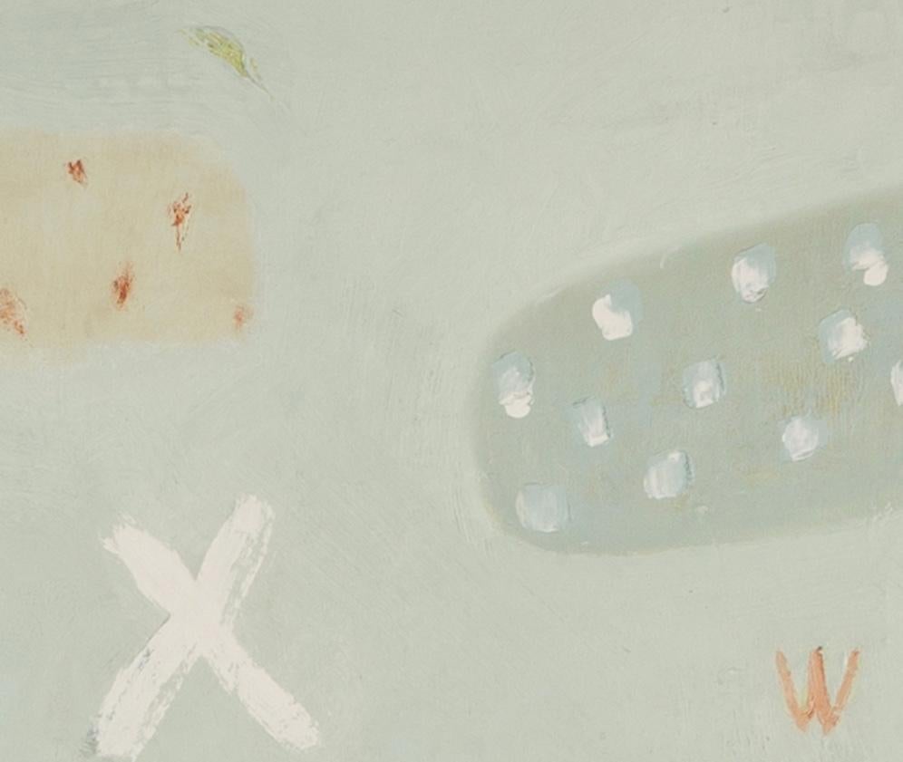 Ritmos Locos - Pintura Minimalista Abstracta Contemporánea Azul y Rosa en venta 2