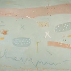 Ritmos Locos - Pintura Minimalista Abstracta Contemporánea Azul y Rosa