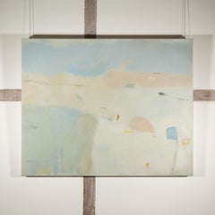 Remembering Days Spent Together - Abstract Oil Painting with Pink, Blue + Green