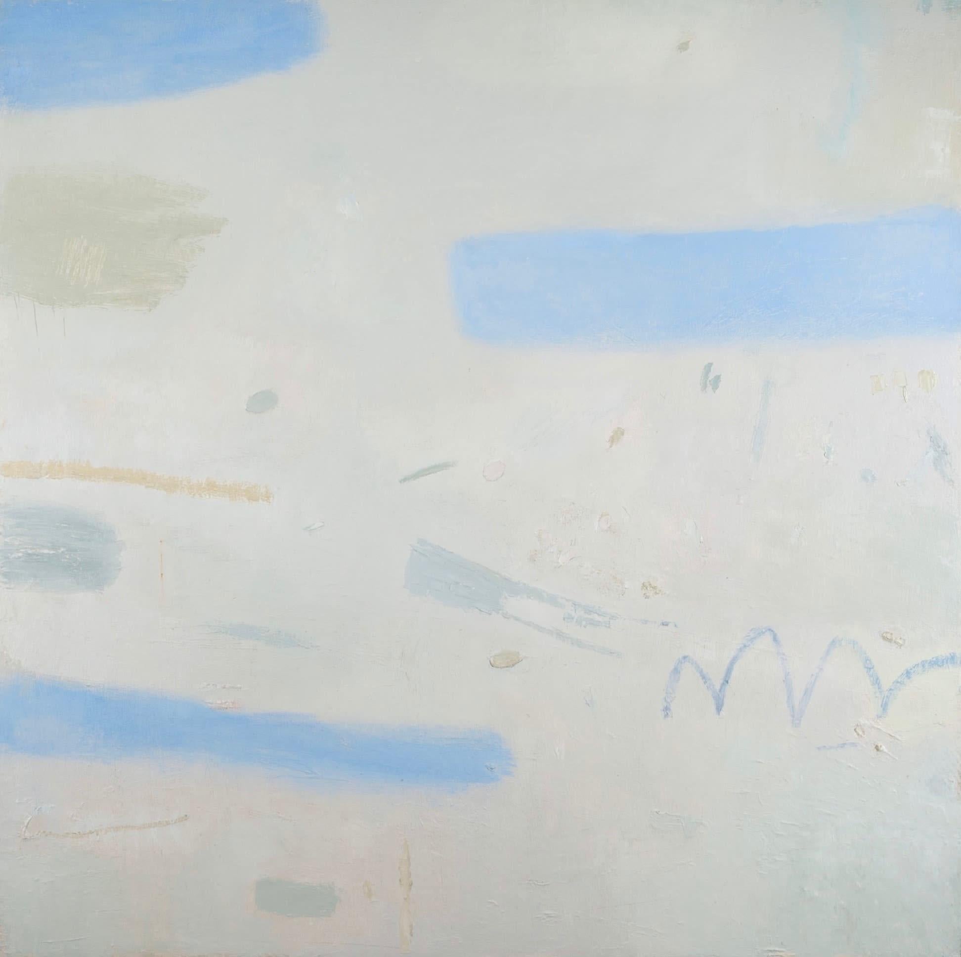 The Sky Meets the Sea, Oil on Canvas Painting by Jenny Lock B. 1949, 2023

Additional information:
Medium: Oil on canvas
Dimensions: 90 x 90 cm
35 3/8 x 35 3/8 in
Signed, titled and dated

Jenny Lock came to painting later in life and the fresh