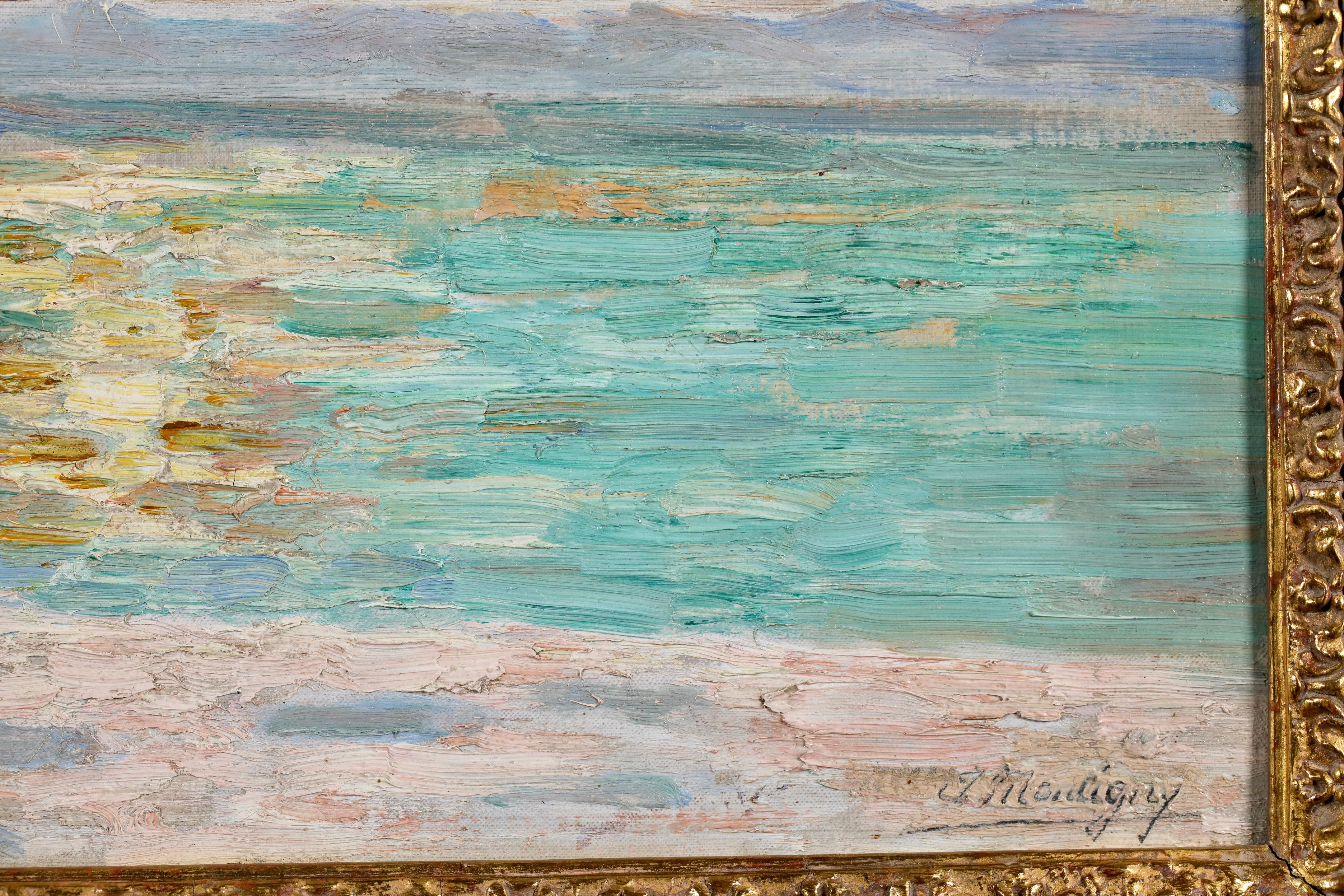 Atardecer de invierno - El Lys - Paisaje neoimpresionista Óleo de Jenny Montigny en venta 4