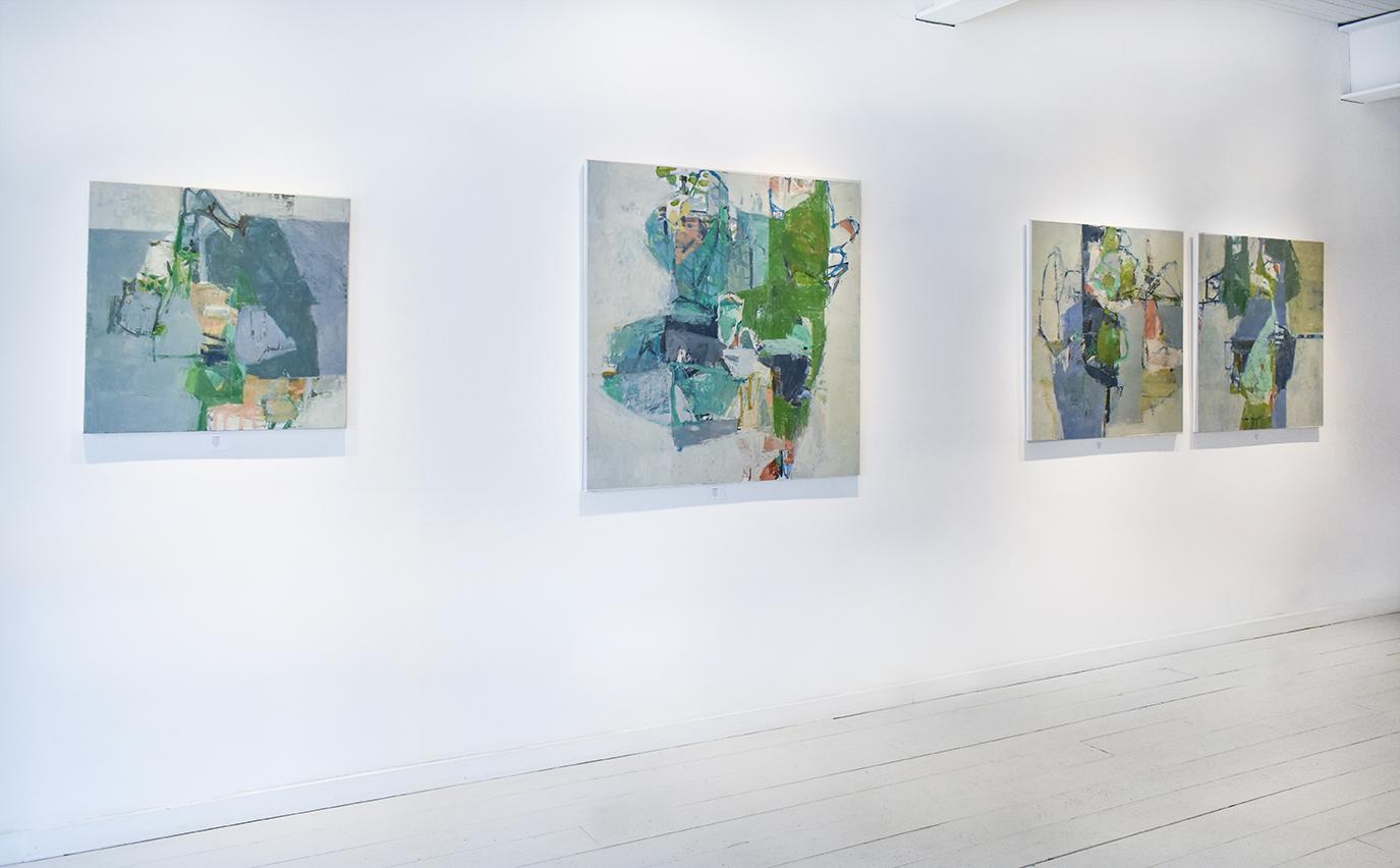 Delta (Abstraktes expressionistisches Ölgemälde auf Leinwand in Teal, Aquablau und Grün) im Angebot 4