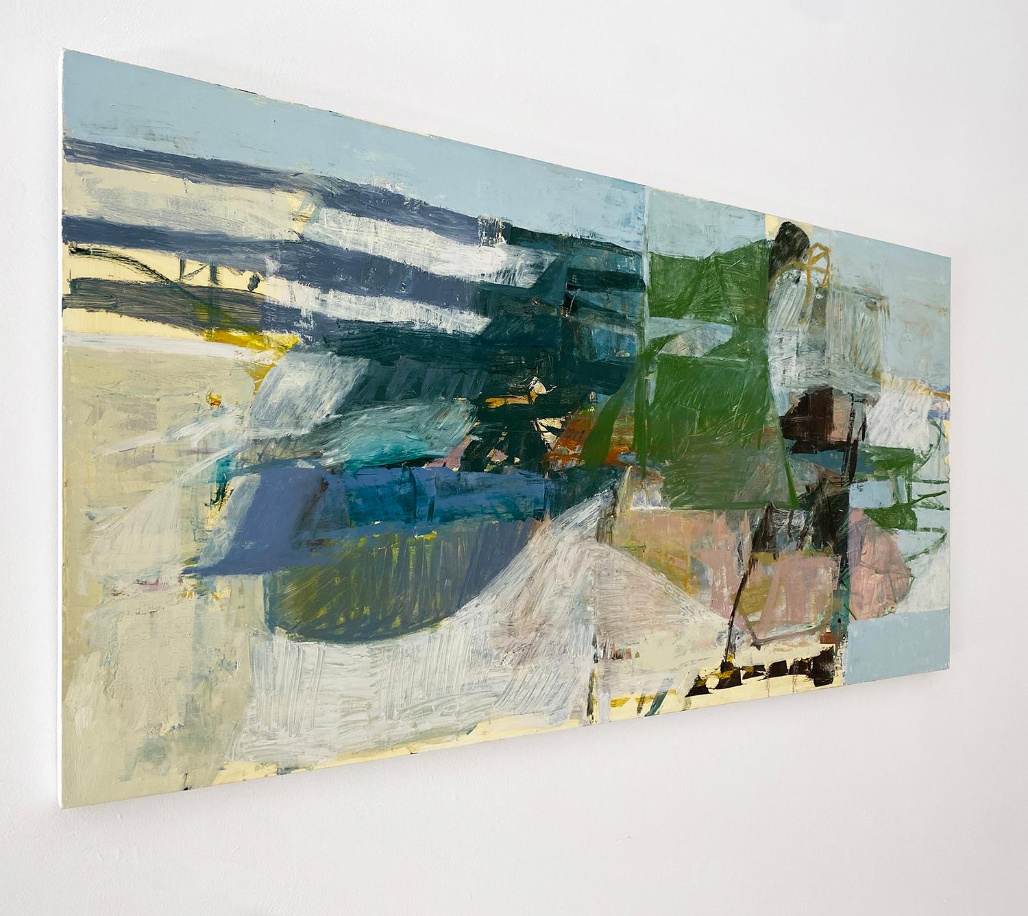 Drift (Zeitgenössische abstrakte horizontale Ölgemälde auf Leinwand in Pastellfarben) im Angebot 2