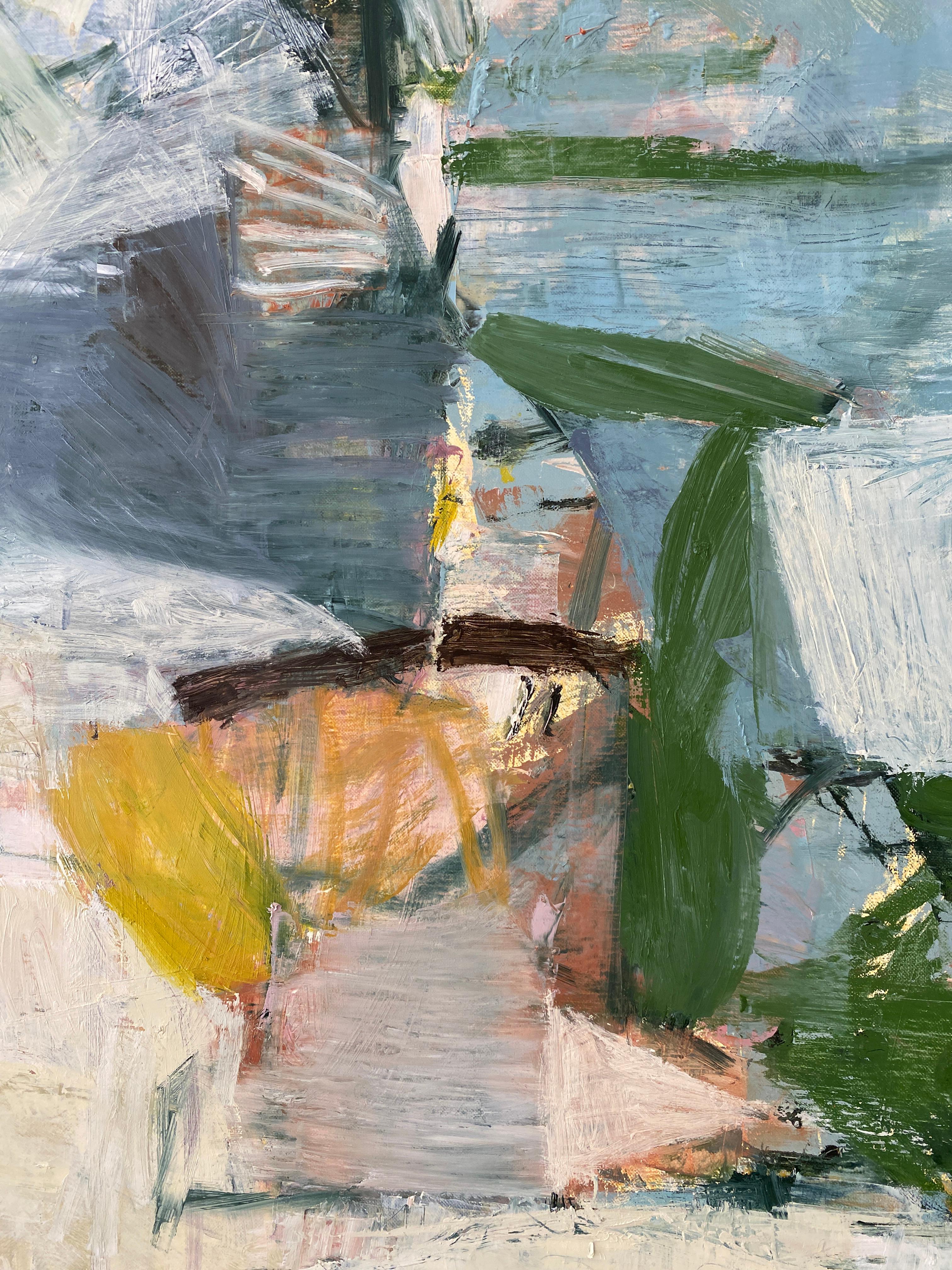 
'Golden' painted by Hudson Valley artist, Jenny Nelson, in 2025
Oil on canvas
30 x 30 inches with white painted sides, unframed
Excellent condition, ready to hang 
Signed, verso 

This abstract expressionist oil painting was painted by Woodstock,