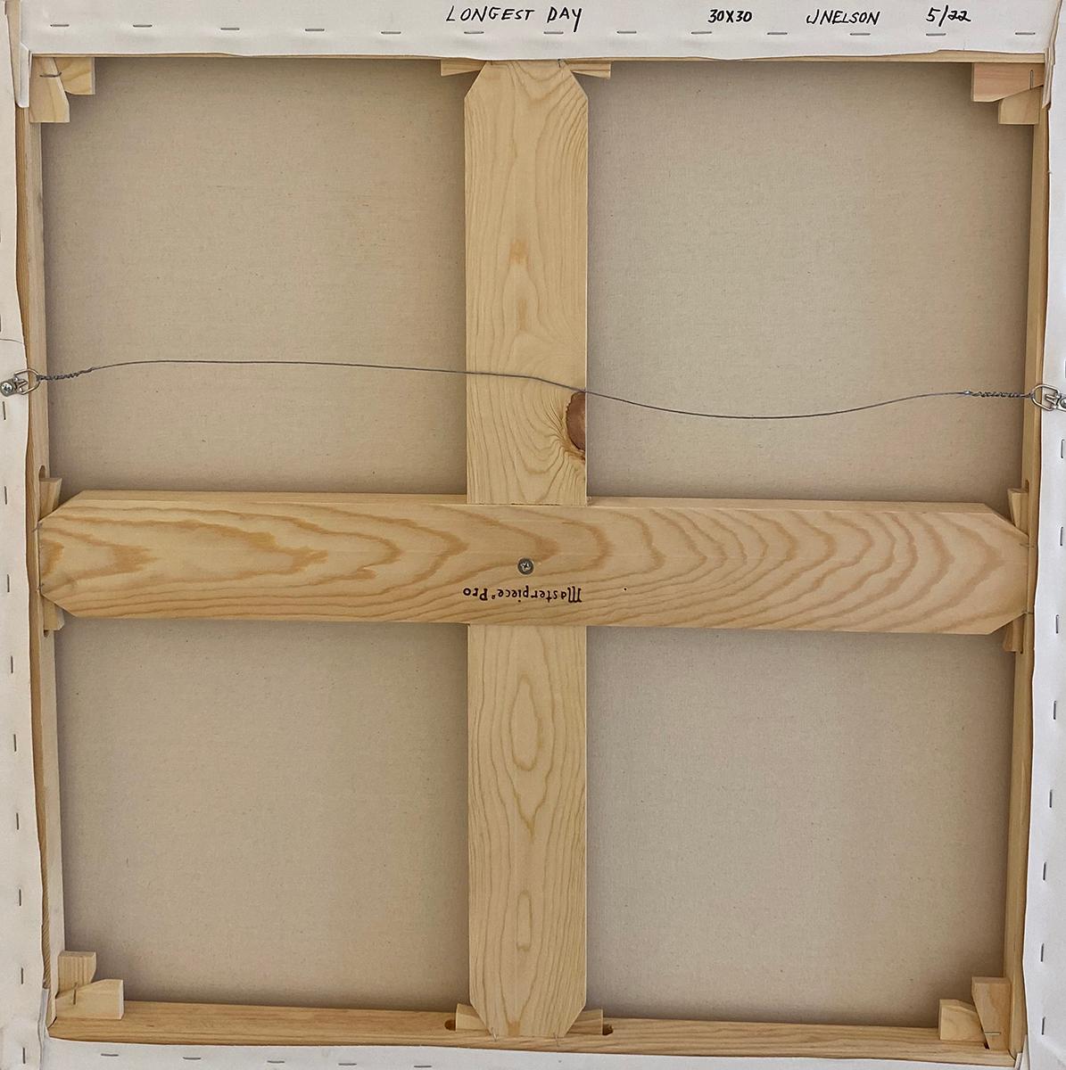 Longest Day: Abstract Expressionist Oil Painting in Blue, Grey and Green 3