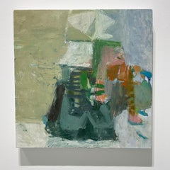 Rosa e strisce (olio espressionista astratto su tela) di Jenny Nelson