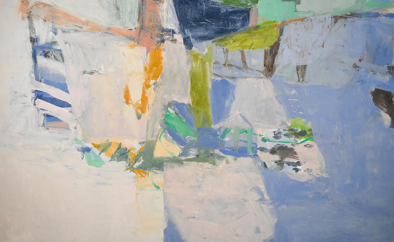 Up Close, Moving Back (Abstract Expressionist Oil Painting in Blue & Periwinkle) 2