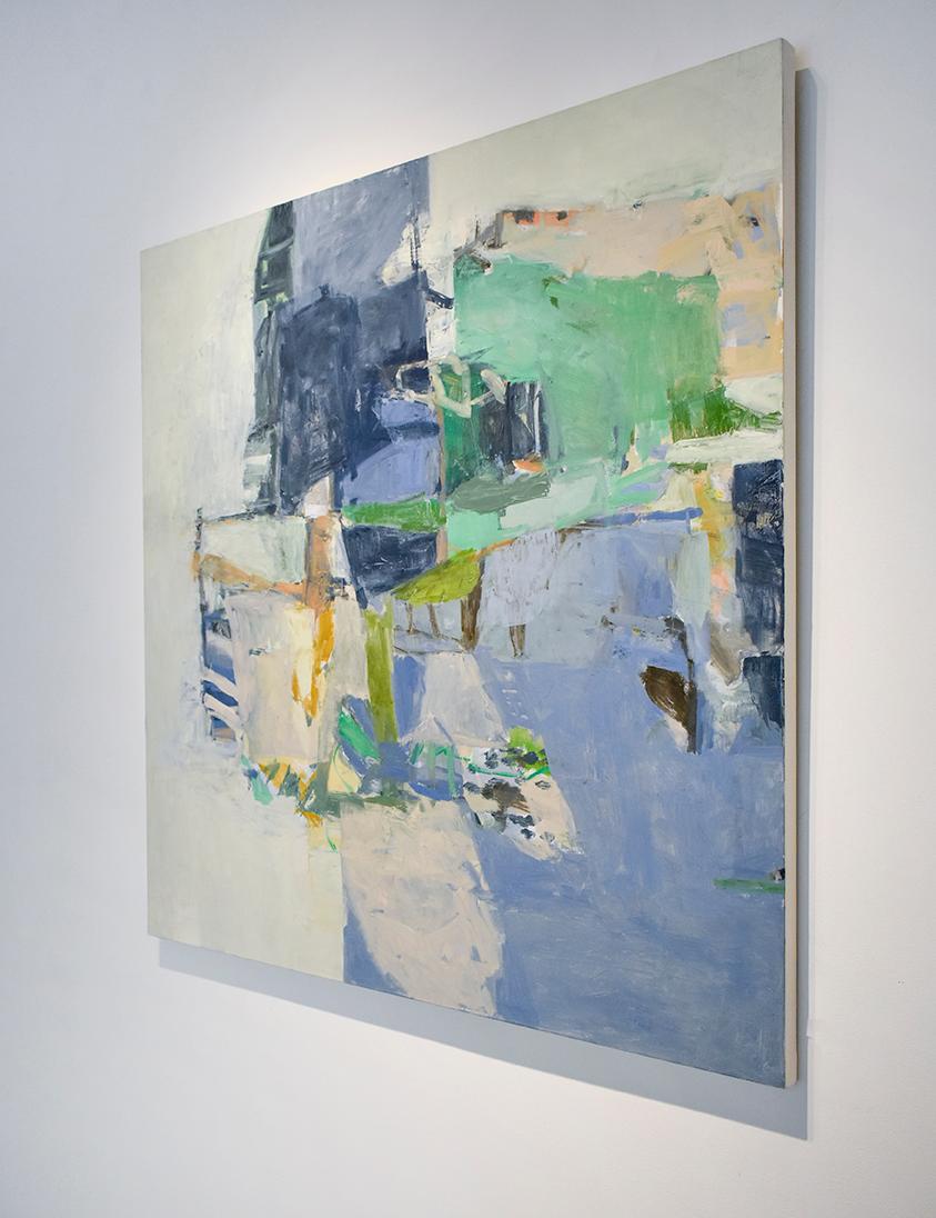 Up Close, Moving Back (Abstract Expressionist Oil Painting in Blue & Periwinkle) 3