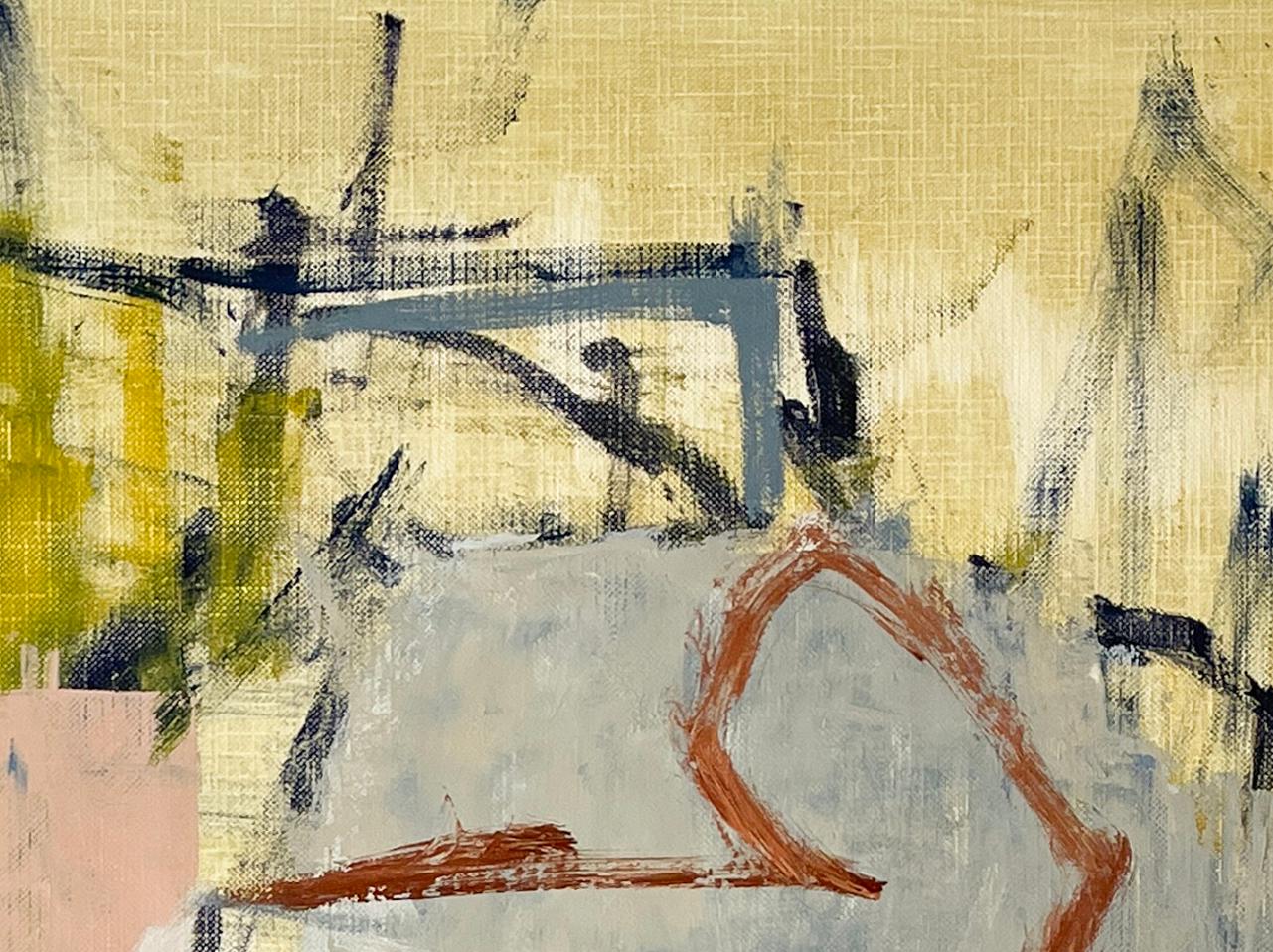 Workstation 16 (Gestural Abstract Expressionist Painting on Canvas Paper) - Contemporary Art by Jenny Nelson