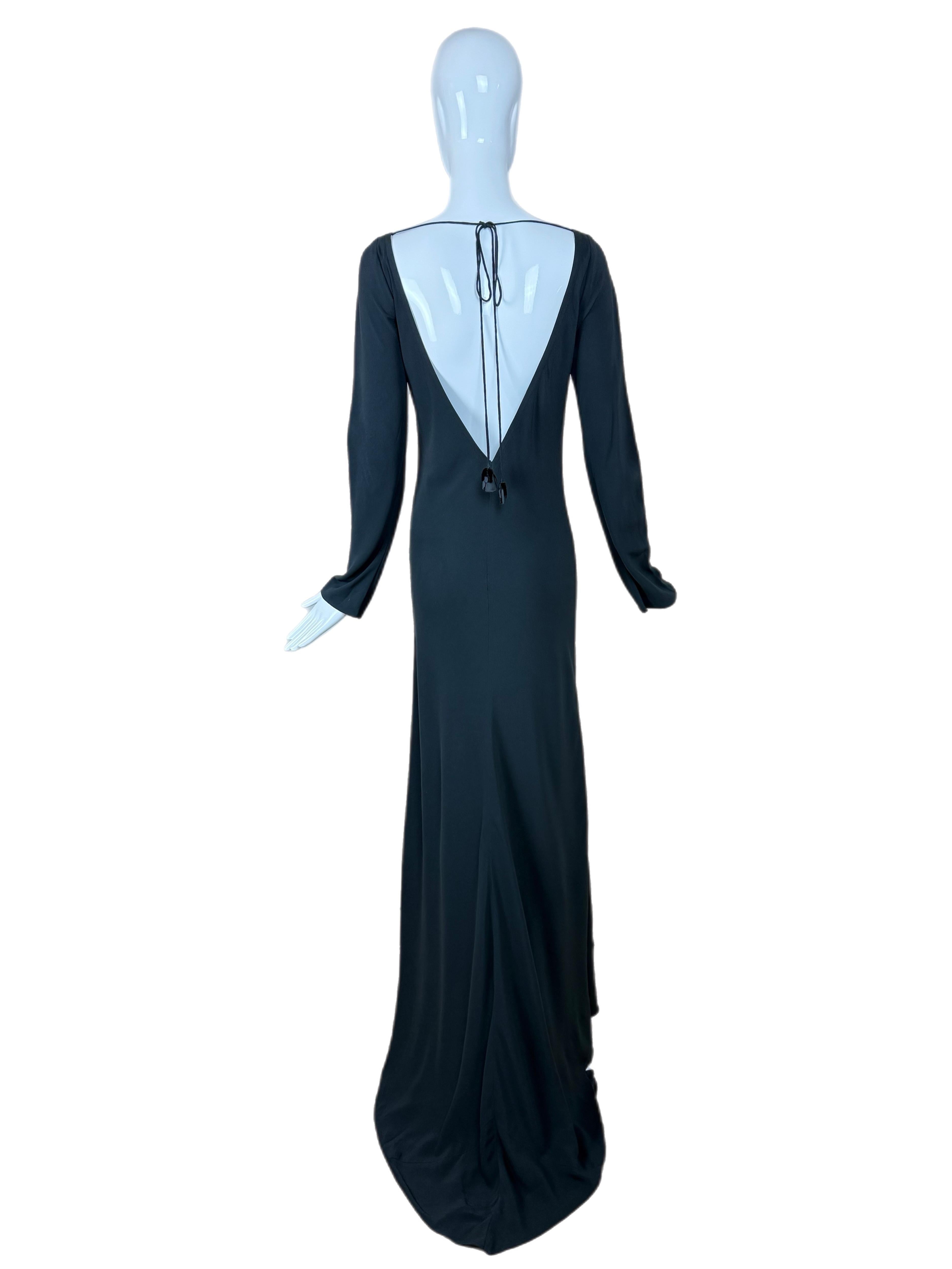De las mujeres JENNY PACKHAM Vestido de noche vintage negro sin espalda años 90 en venta