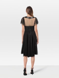 Jenny Packham Black Embellished Ballerina Tulle Dress Size XL