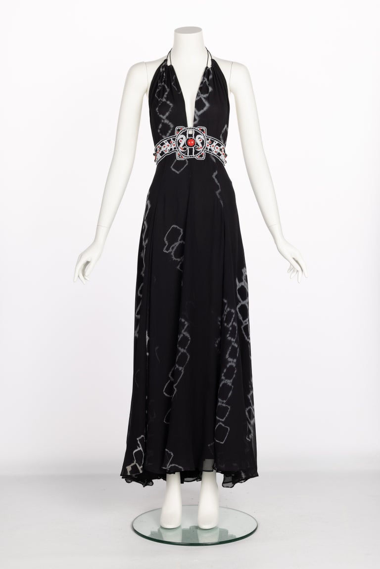 Robe Jenny Packham Noire à Col Halter Avec Franges - Taille 10, Neuve Avec étiquettes