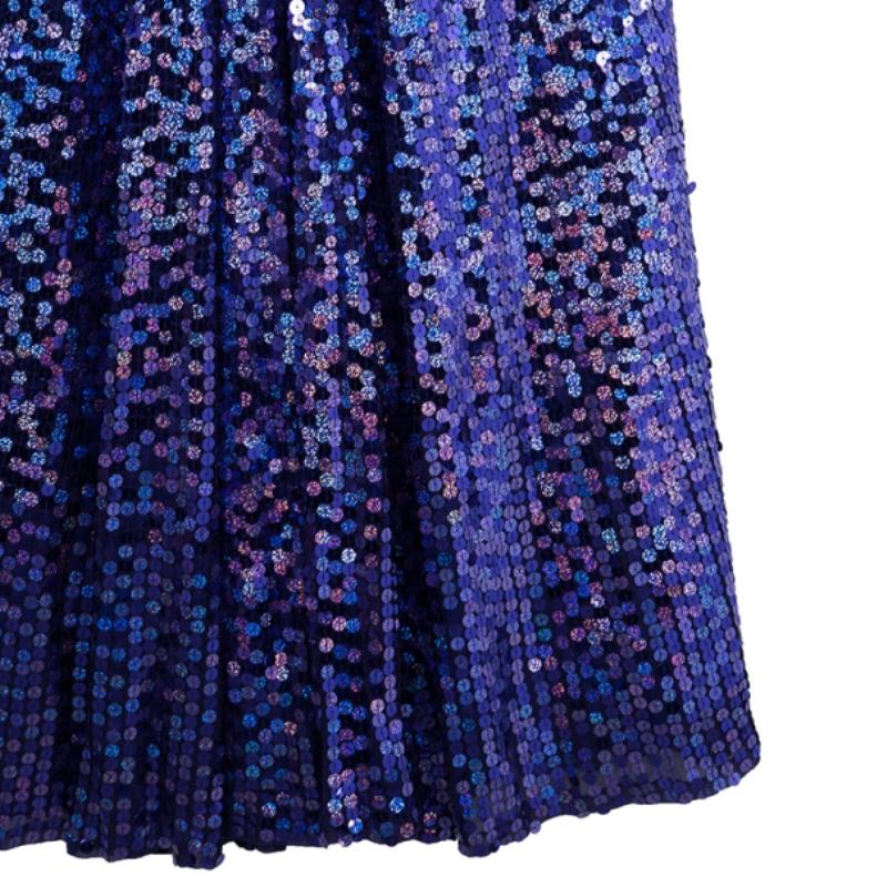 Jenny Packham Blue Embellished Gown M 5