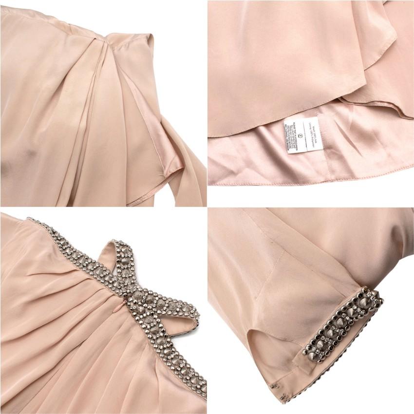 Jenny Packham blush crystal studded halter neck dress - Size US 4 2