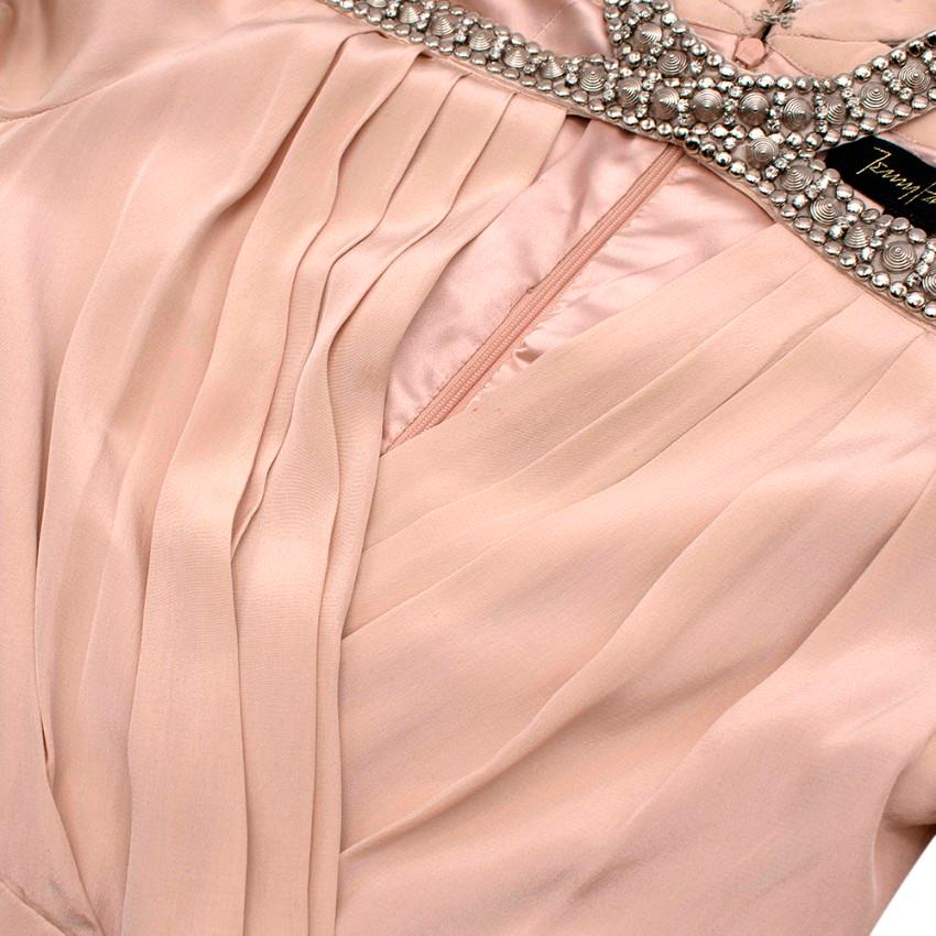 Women's or Men's Jenny Packham blush crystal studded halter neck dress - Size US 4