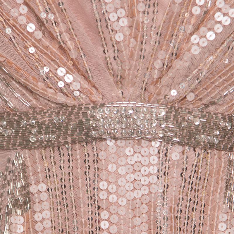 blush pink embellished dress