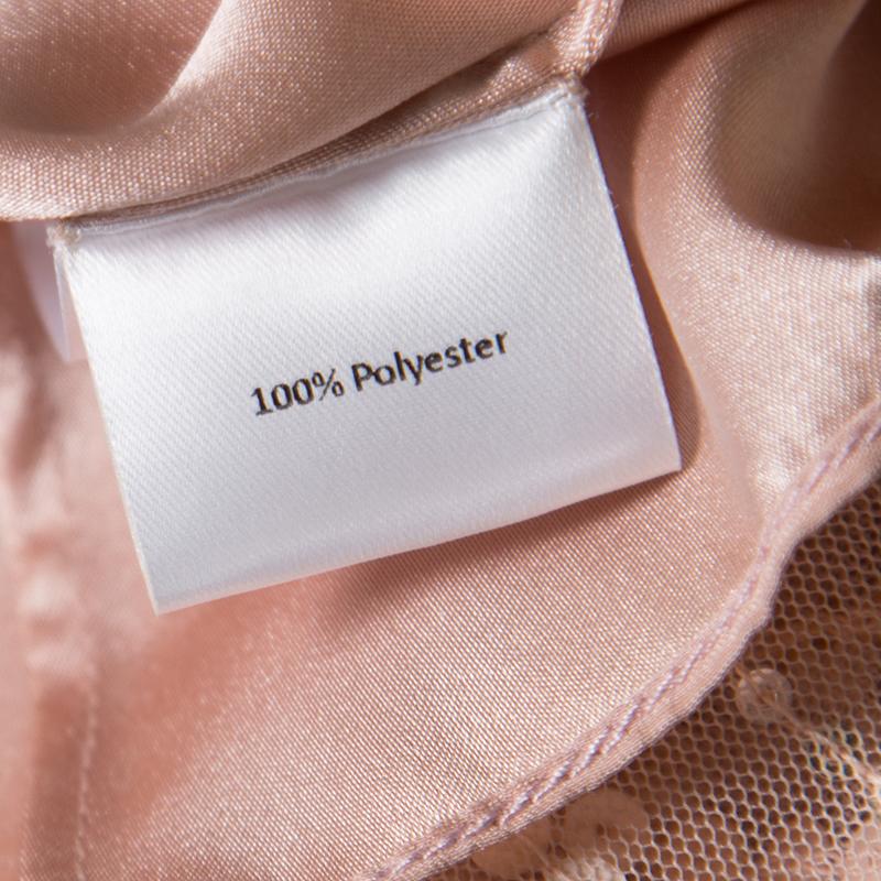 Brown Jenny Packham Blush Pink Embellished Tulle Gown S