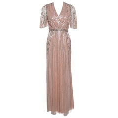 Jenny Packham Erröten Rosa Verschönert Tüll Kleid S