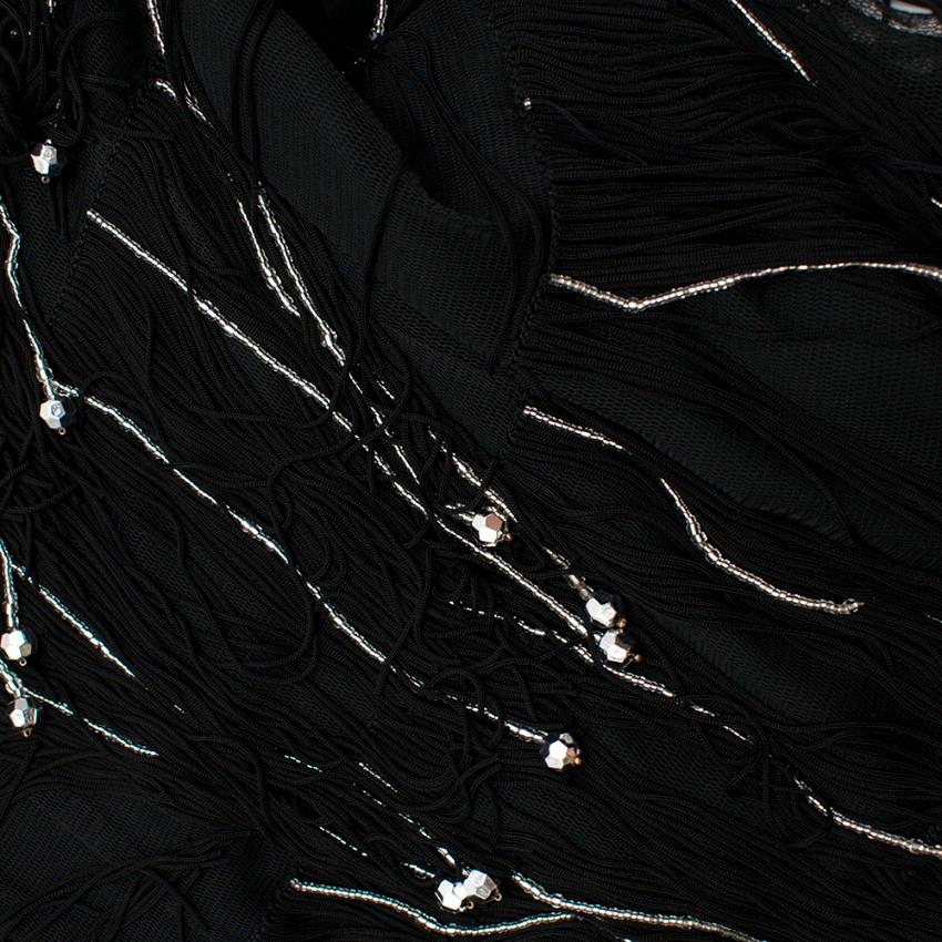 Women's Jenny Packham Exclusive Black Embellished Flapper Dress - Size US 4