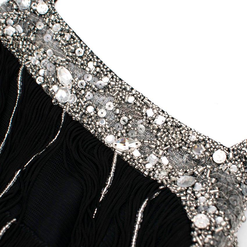 Jenny Packham Exclusive Black Embellished Flapper Dress - Size US 4 For Sale 2