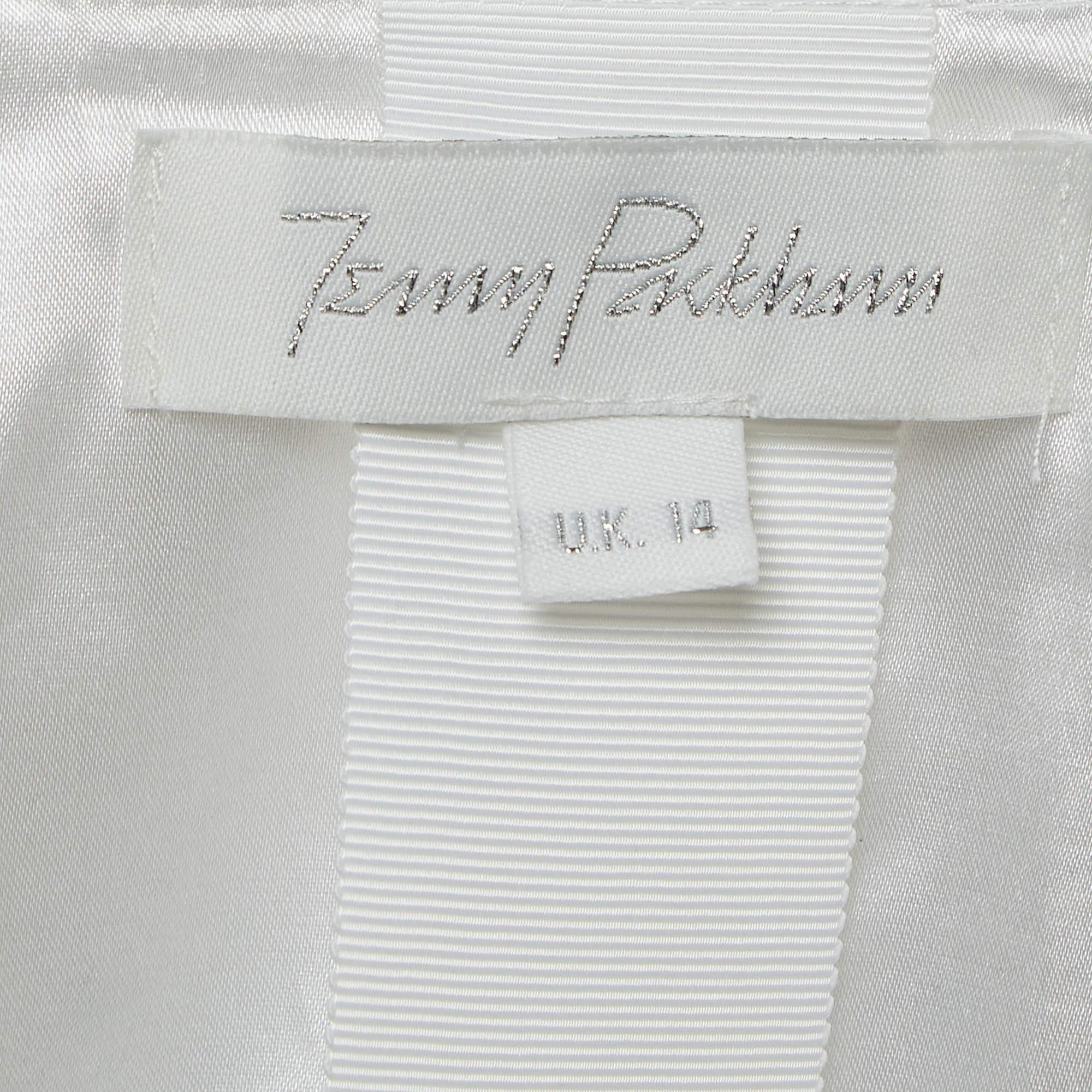 Jenny Packham Ivory White Satin Crystal Embellished Bridal Gown L In Excellent Condition In Dubai, Al Qouz 2