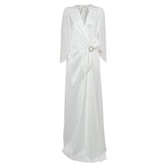 Jenny Packham Ivory White Satin Crystal Embellished Bridal Gown L