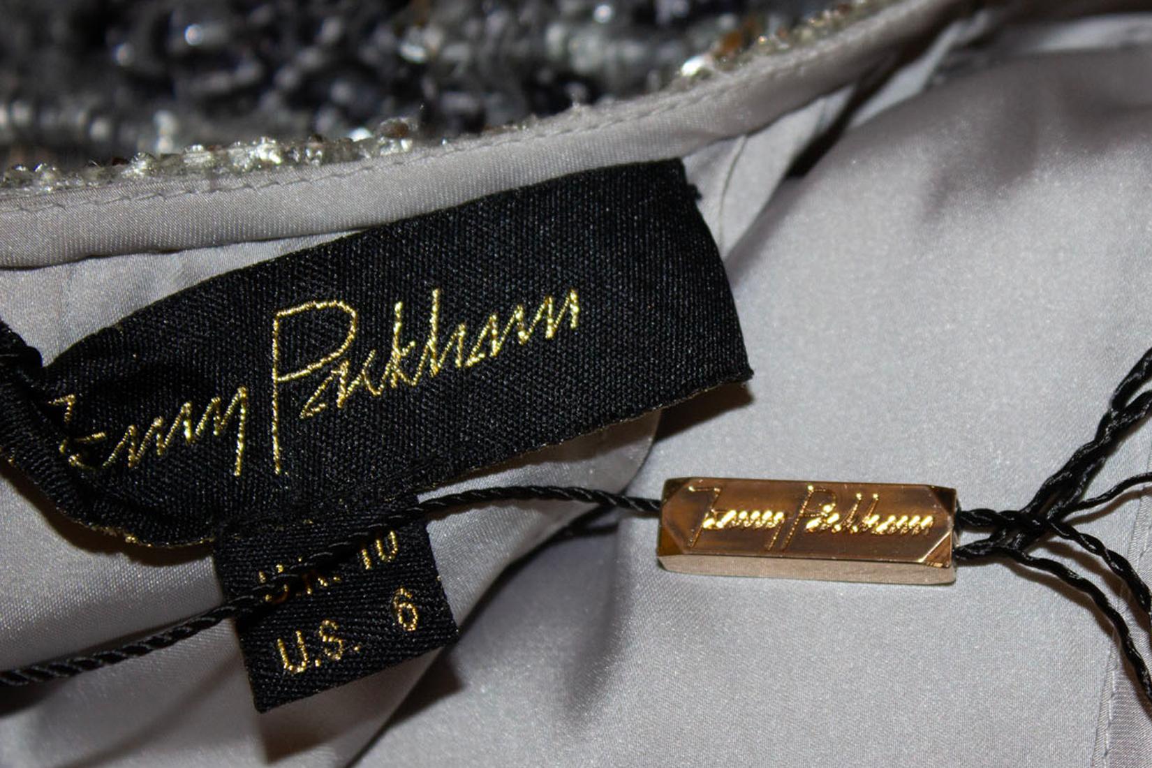 Jenny Packham  Main line Graues Ombre-Perlenkleid im Zustand „Gut“ im Angebot in London, GB
