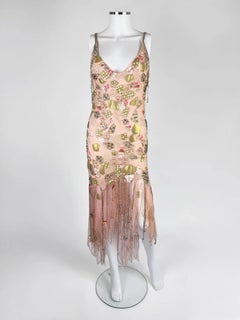 Jenny Packham Pink Silk Embroidered and Beaded Dress, c. 2000s