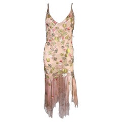Jenny Packham Rosa Seidenkleid mit Stickerei und Perlen, um 2000