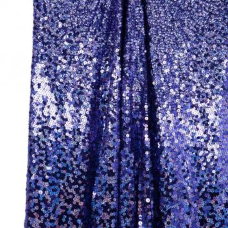  Jenny Packham Purple Sequin Halter Neck Gown M Pour femmes 