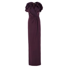 Jenny Packham Ruffle-Front Purple Gown US 4
