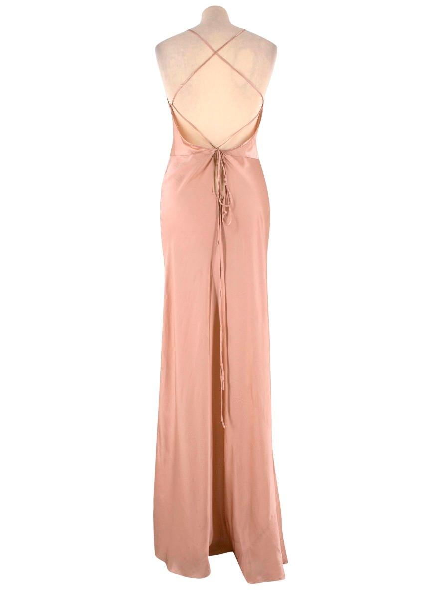 Orange Jenny Packham Silk Pink Slip Gown US 8