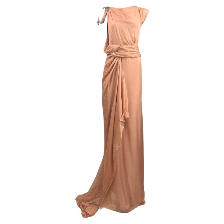 Jenny Packham Spring 2011 Look 13 Long chiffon terracotta dress For Sale at  1stDibs