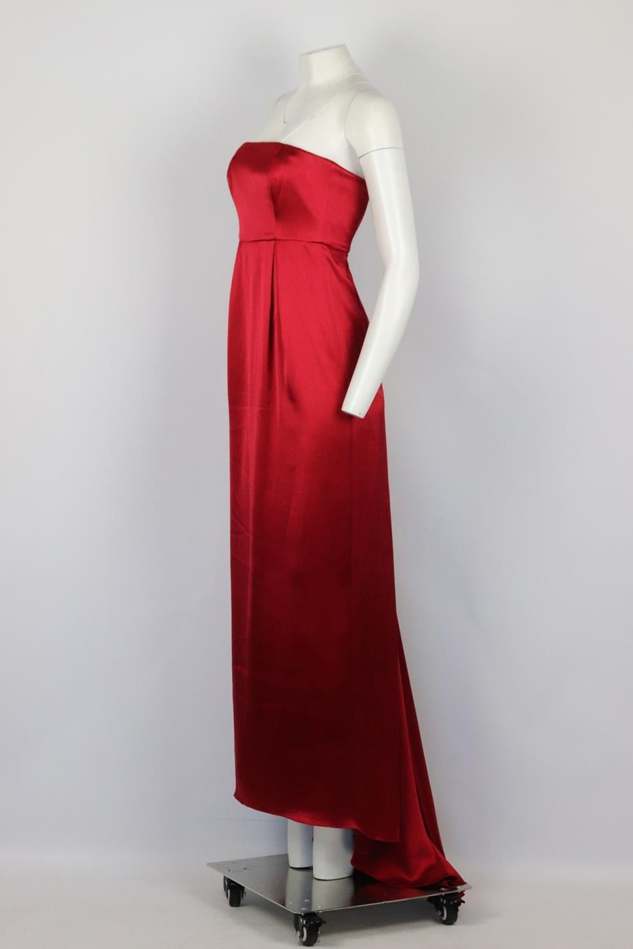 Jenny Packham Strapless Satin Gown Small In Good Condition In London, GB