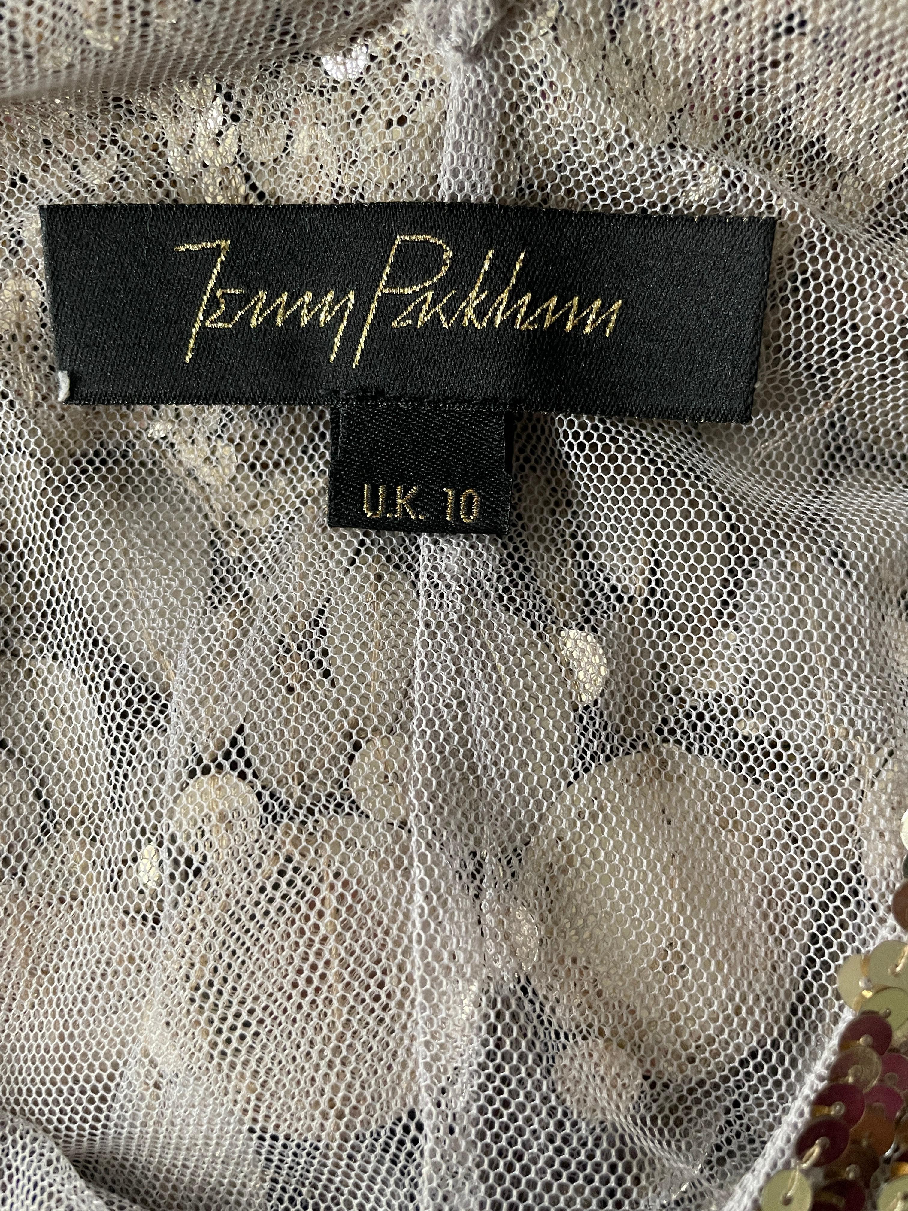 Jenny Packham Vintage Gold Sequin Embellished Sleeveless Cocktail Dress For Sale 2