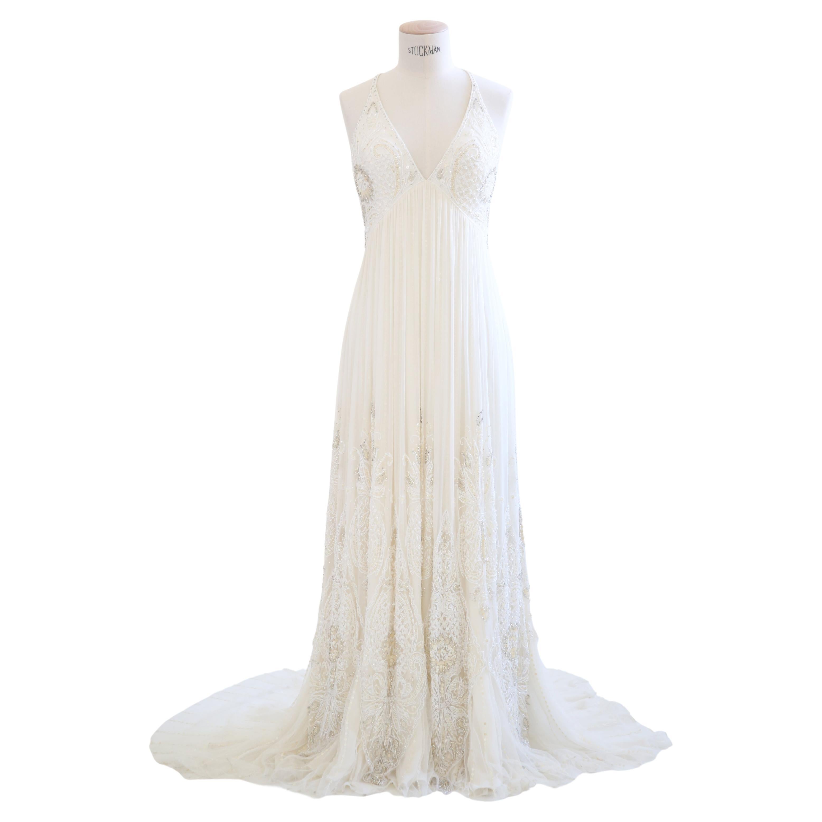 Jenny packham embellished lace gown on sale