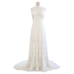 Jenny Packham vestido de novia vintage de tul adornado con cuentas color crema marfil