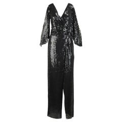 Jenny Packham Wrap Effect Cutout Sequined Tulle Gown UK 14