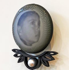 CHILD, MEXICO CITY - blown and sand-blasted glass with original photography