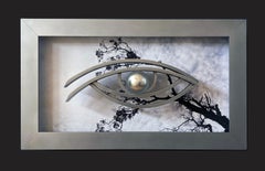 „Ohne Titel, Witness Series“, Wandskulptur aus Glas und Metall, Fotografie