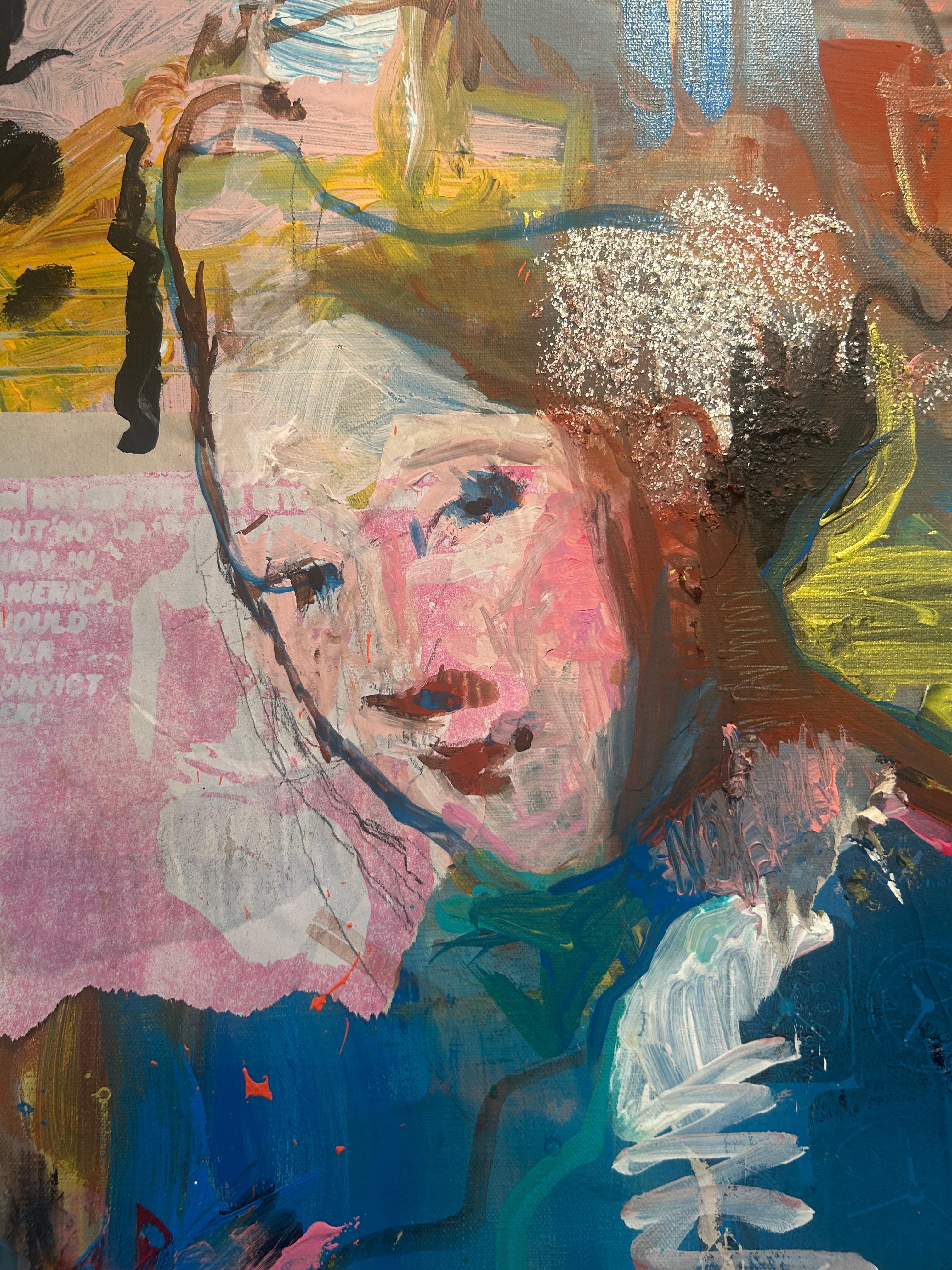 Quadro a tecnica mista incorniciato e colorato: Il galeotto - Art Impressionismo astratto di Jenny Reinhardt 