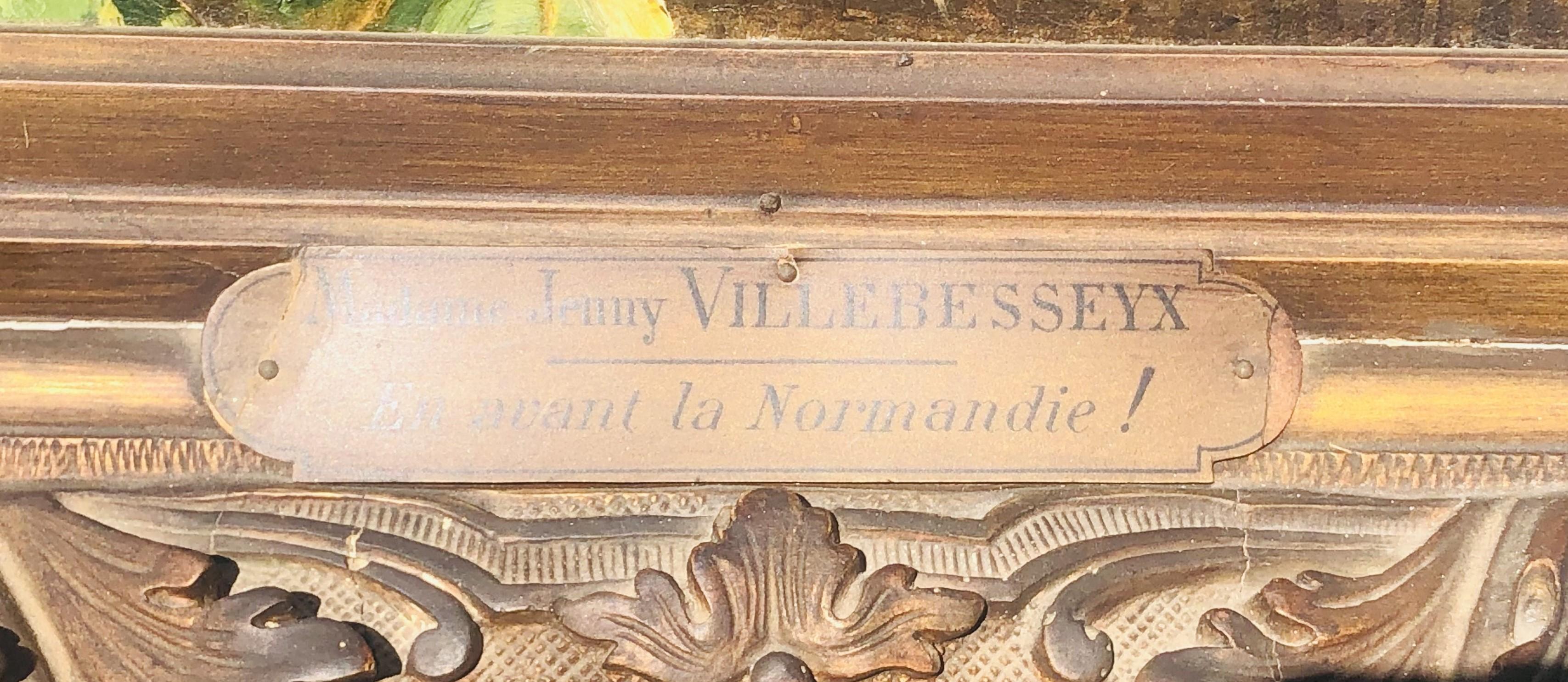 Important Musée Nature morte à l'huile française du 19ème siècle Jenny Villebesseyx en vente 3