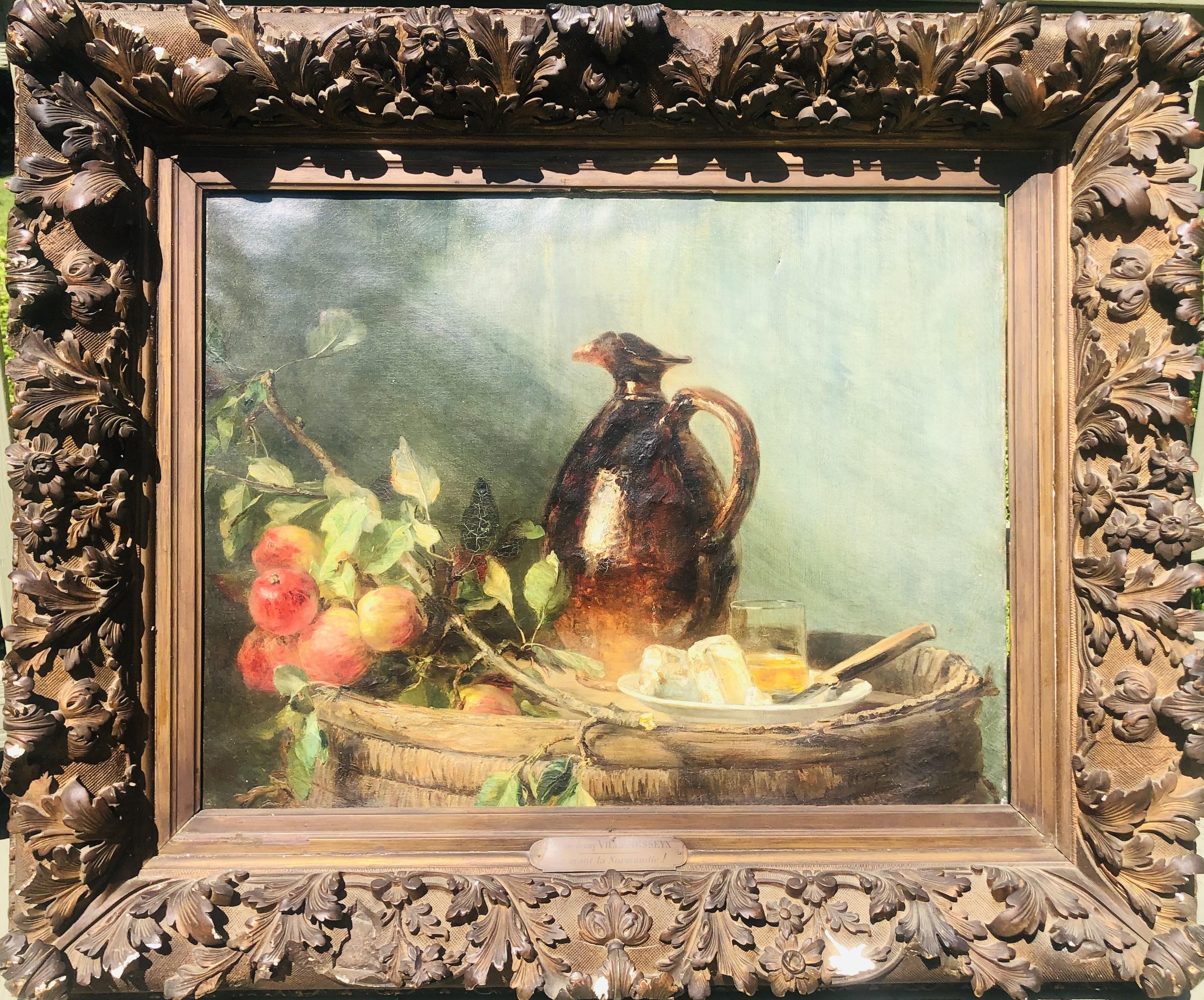 Important Museum 19th C French Still Life Oil Painting Jenny Villebesseyx