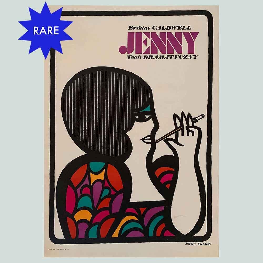 Jenny, Polnisches Vintage-Theaterplakat von Andrzej Krajewski, 1968   (20. Jahrhundert) im Angebot