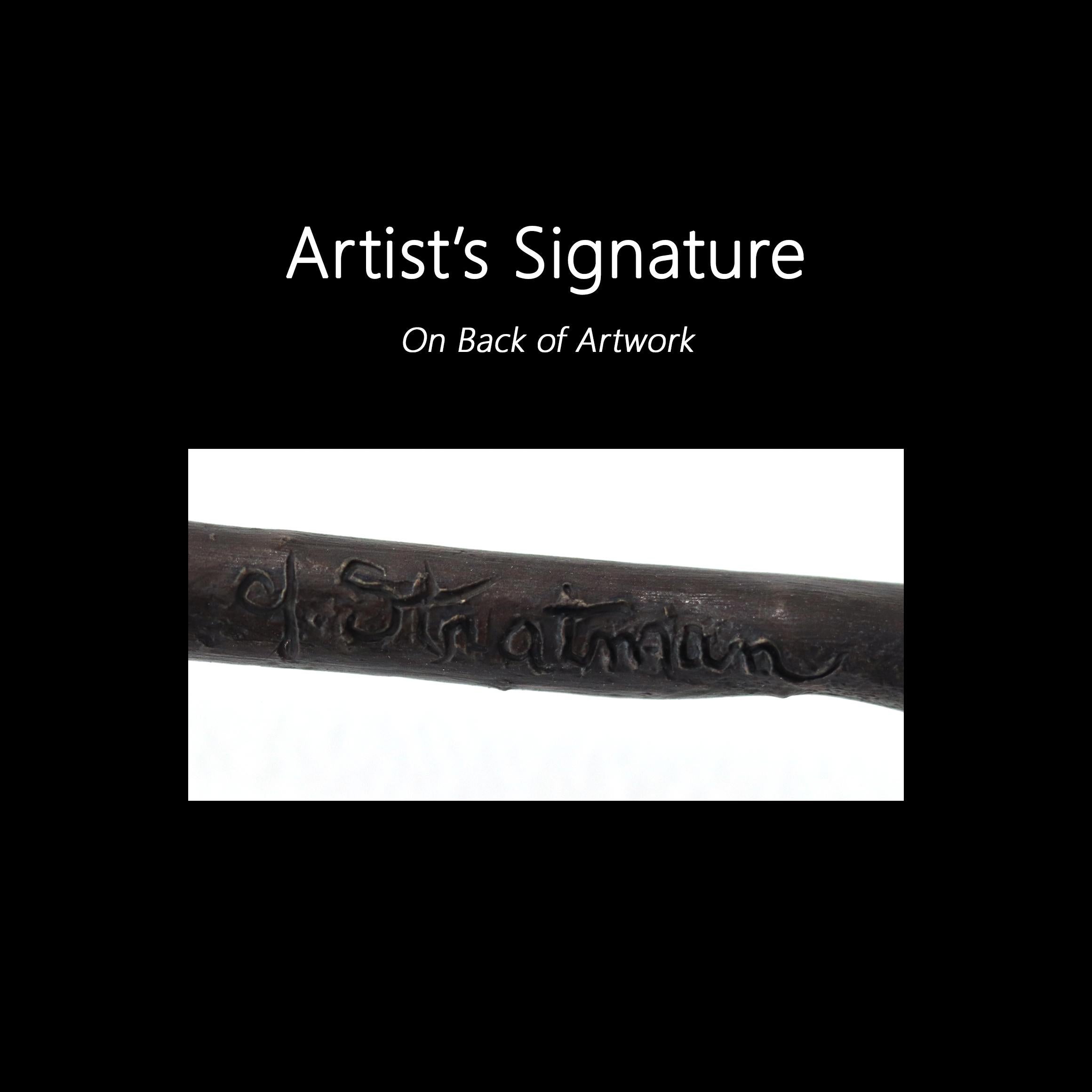 GRAFT EH6 - Abstrakte figurative Wandskulptur - Tree Branch und Bronzefiguren im Angebot 4