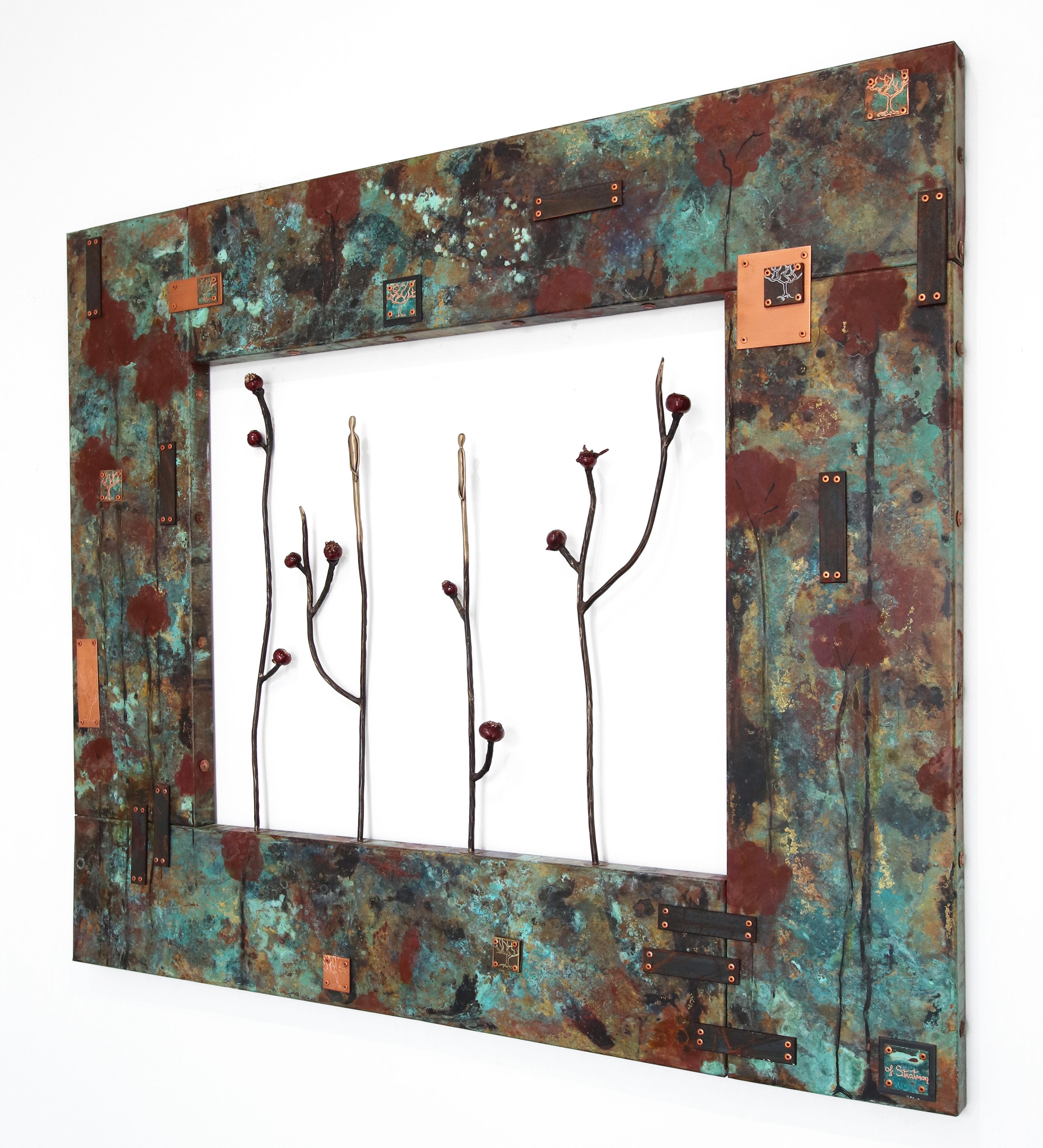 Growing in a Fragmented Landscape - Abstract Figurative Wall Sculpture For Sale 1