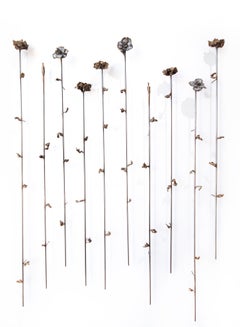 Jardin de Fleur 15 - Sculpture murale figurative abstraite en bronze