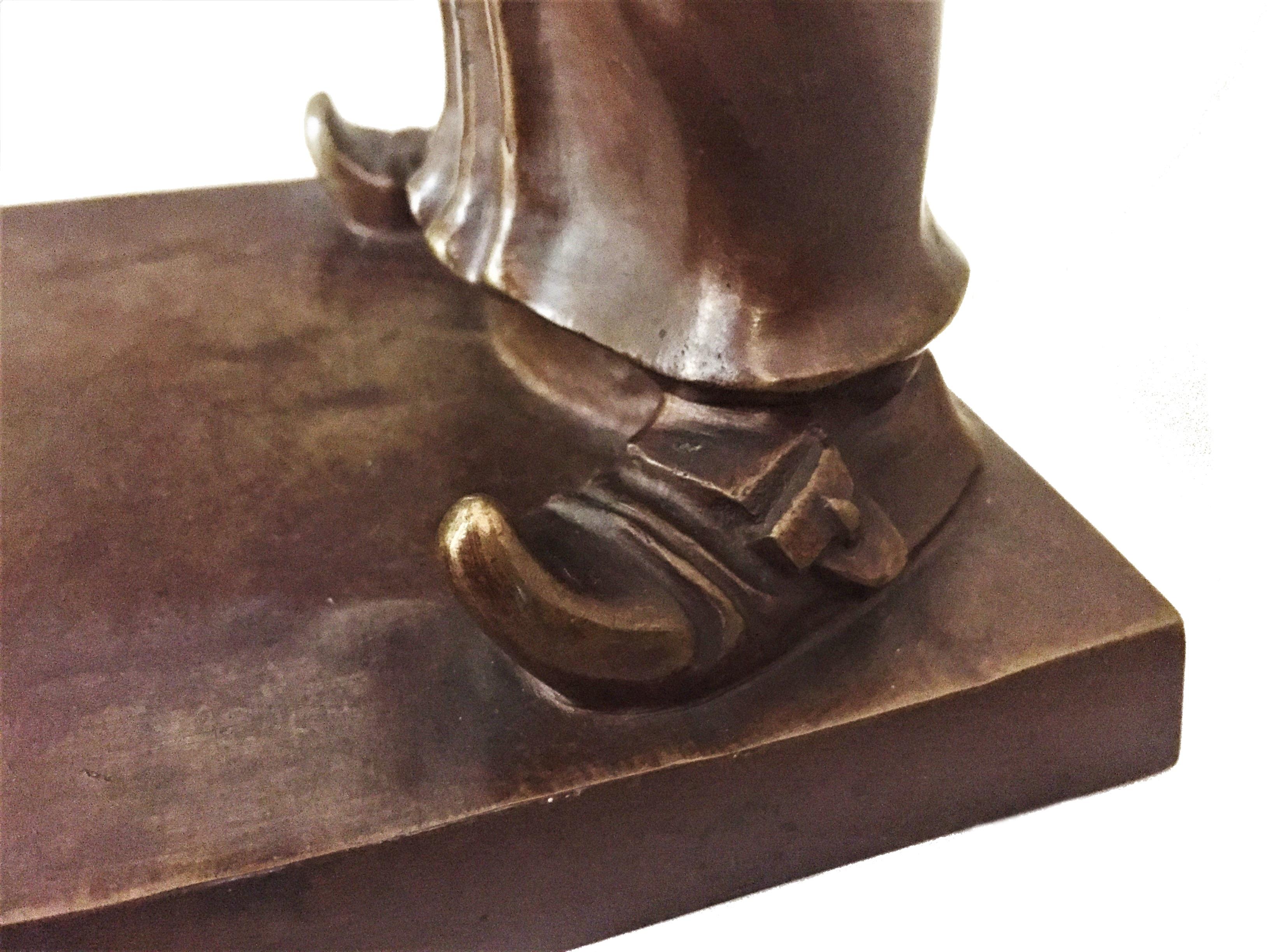 Jenő Kerényi, Zauberer, ungarische Art-déco-Skulptur aus patinierter Bronze, 1930er Jahre im Angebot 3