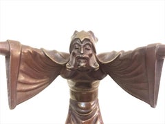 Jenő Kerényi, Magician, Hungarian Art Deco Patinated Bronze Sculpture, 1930s