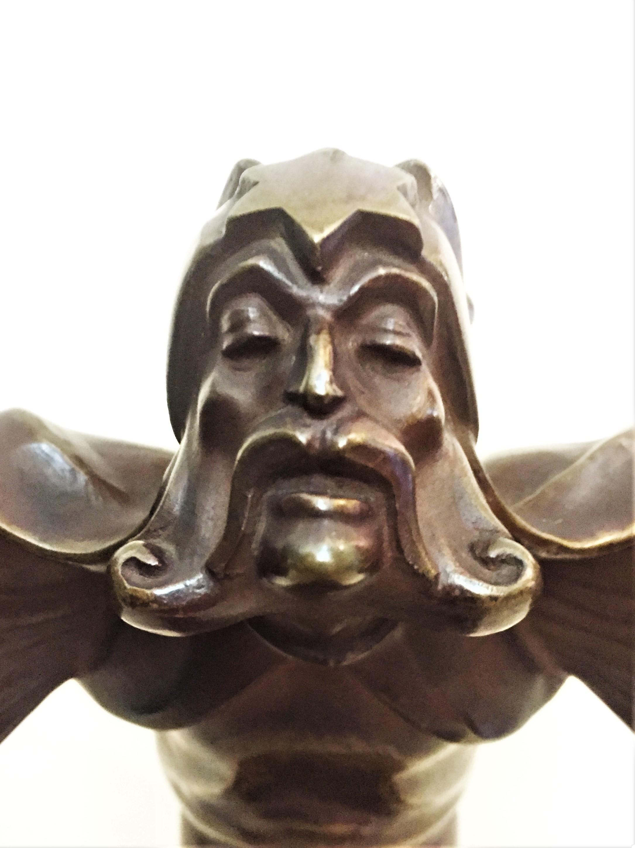 Jenő Kerényi, Magician, Hungarian Art Deco Patinated Bronze Sculpture, 1930s For Sale 3